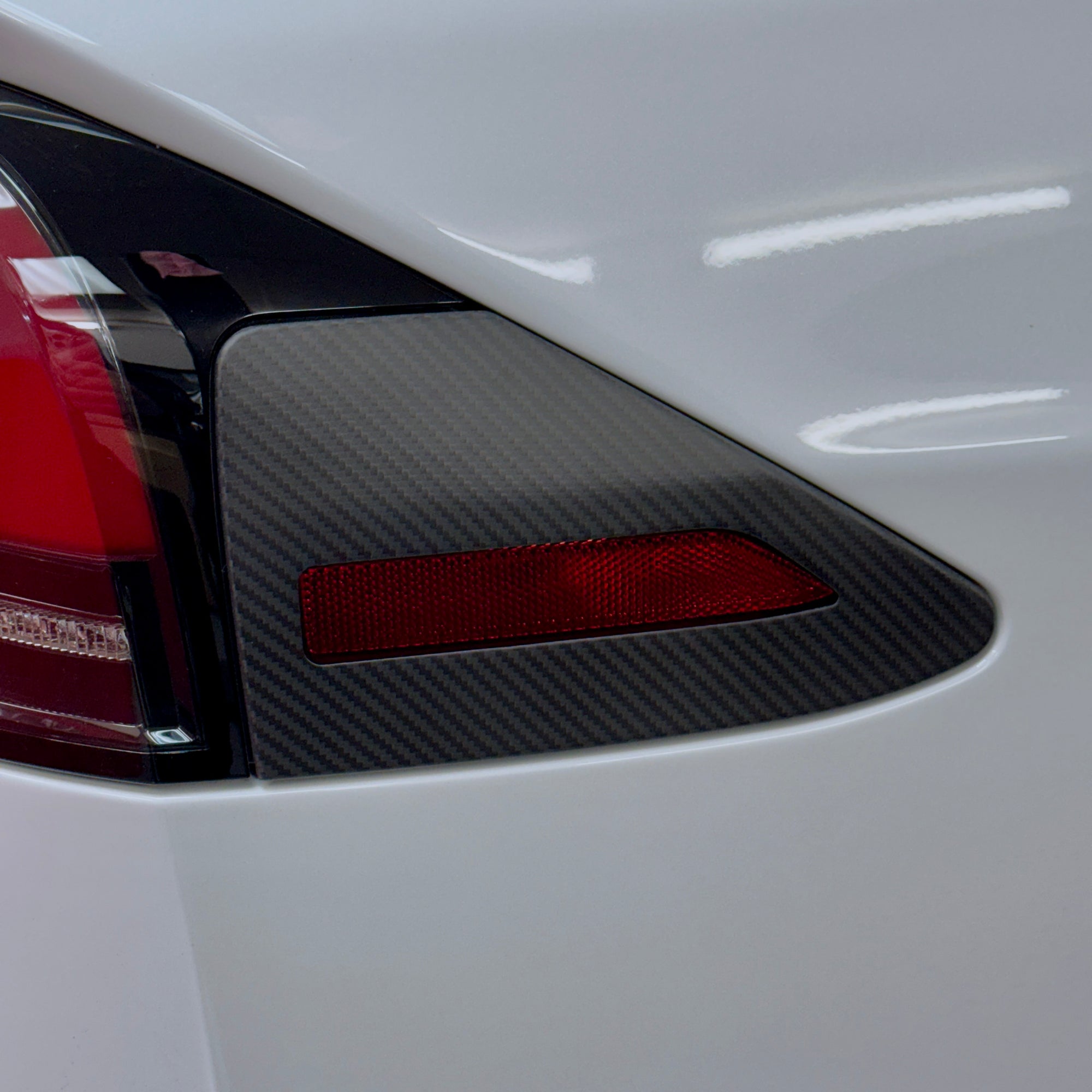 2023+ | Model X Charging Port Overlay (1 Pair) - Real Dry Molded Carbon Fiber