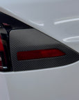 2023+ | Model X Charging Port Overlay (1 Pair) - Real Dry Molded Carbon Fiber