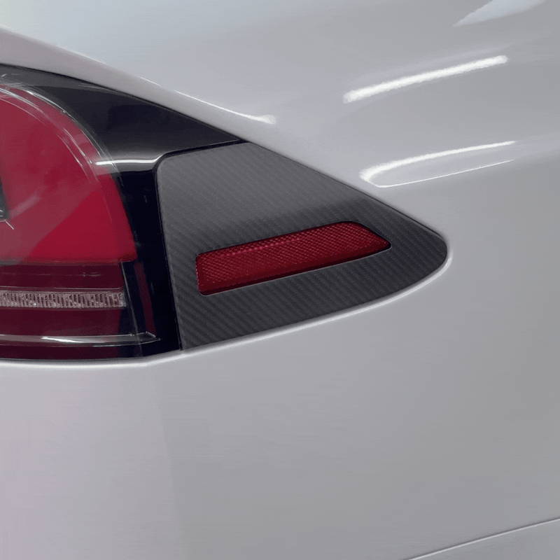 2023+ | Model X Charging Port Overlay (1 Pair) - Real Dry Molded Carbon Fiber