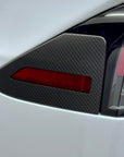 2023+ | Model X Charging Port Overlay (1 Pair) - Real Dry Molded Carbon Fiber