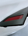 2023+ | Model X Charging Port Overlay (1 Pair) - Real Dry Molded Carbon Fiber