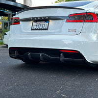 2021+ | Model S Viento Diffuser Overlay- Real Molded Carbon Fiber