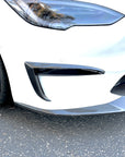 2021+ | Model S Fog Light Canards/Eyelids (1 Pair) - Real Molded Carbon Fiber