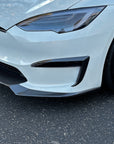 2021+ | Model S Viento Front Lip Spoiler - Real Molded Carbon Fiber