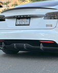 2021+ | Model S Viento Diffuser Overlay - Real Molded Carbon Fiber