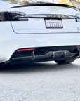 2021+ | Model S Viento Diffuser Overlay - Real Molded Carbon Fiber