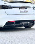 2021+ | Model S Viento Diffuser Overlay - Real Molded Carbon Fiber