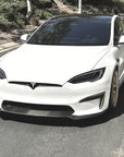 2021+ | Model S Viento Front Lip Spoiler - Real Molded Carbon Fiber