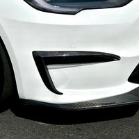 2021+ | Model S Fog Light Canards/Eyelids (1 Pair) - Real Molded Carbon Fiber