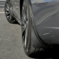 Model 3 Mud Flaps Screwless - Glossy Carbon Fiber Look - (Set of 4)
