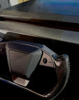 Cybertruck Lower Front Dashboard Overlay - Real Dry Molded Carbon Fiber