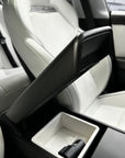 2026+ | Model Y Juniper Refreshed "Plain Weave" (Performance Look) Armrest Overlay - Real Dry Molded Carbon Fiber