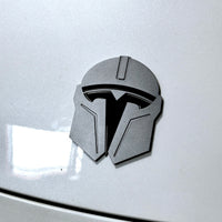 Model 3 & Y Mandalorian T Logo Overlay Emblem Badge - Front Hood