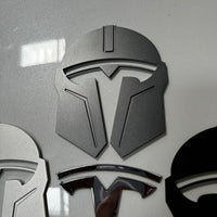 Model 3 & Y Mandalorian T Logo Overlay Emblem Badge - Front Hood