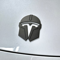 Model 3 & Y Mandalorian T Logo Overlay Emblem Badge - Front Hood