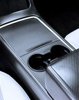 Model 3 & Y Center Console Overlays (Gen. 2) Version 2 - Real Molded Carbon Fiber