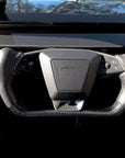 Cybertruck Heated Yoke Steering Wheel - TESLA Factory Original Core, Reshaped & Resurfaced in Real Molded Carbon Fiber & Napa Leather
