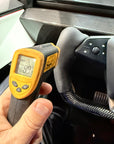 Cybertruck Squircle Sport Steering Wheel - Fully Heated - TESLA OEM Core, Enhanced shaped & Resurfaced in Carbon Fiber & Napa Leather