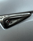 2023+ | Model 3XY Full Cover Turn Signal Overlays - Hardware 4.0 (1 Pair) - Real Dry Molded Carbon Fiber
