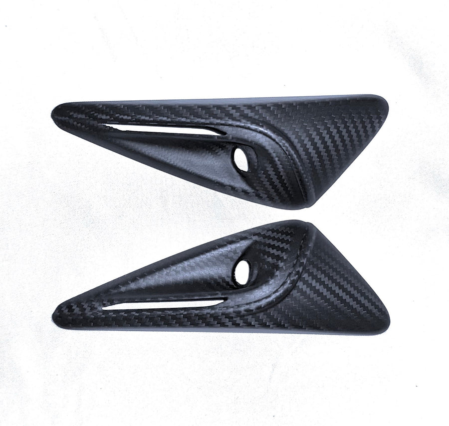 2023+ | Model 3 & Y & X Full Cover Turn Signal Overlays - Hardware 4.0 (1 Pair) - Real Dry Molded Carbon Fiber