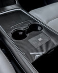 Model 3 & Y Center Console Overlays (Gen. 2) Version 2 - Real Molded Carbon Fiber