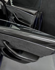 2024+ | Model 3 Highland Refreshed Front & Rear Upper Door Panel Overlays (4 Pieces) - Real Dry Molded Carbon Fiber
