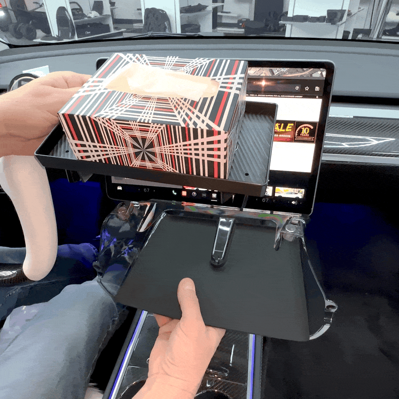 2020-2024 Model 3 & Y Display Mount Dual Organizing Shelves