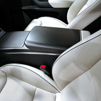 2021 + | Model S & X Center Console Armrest Overlay - Real Molded Carbon Fiber