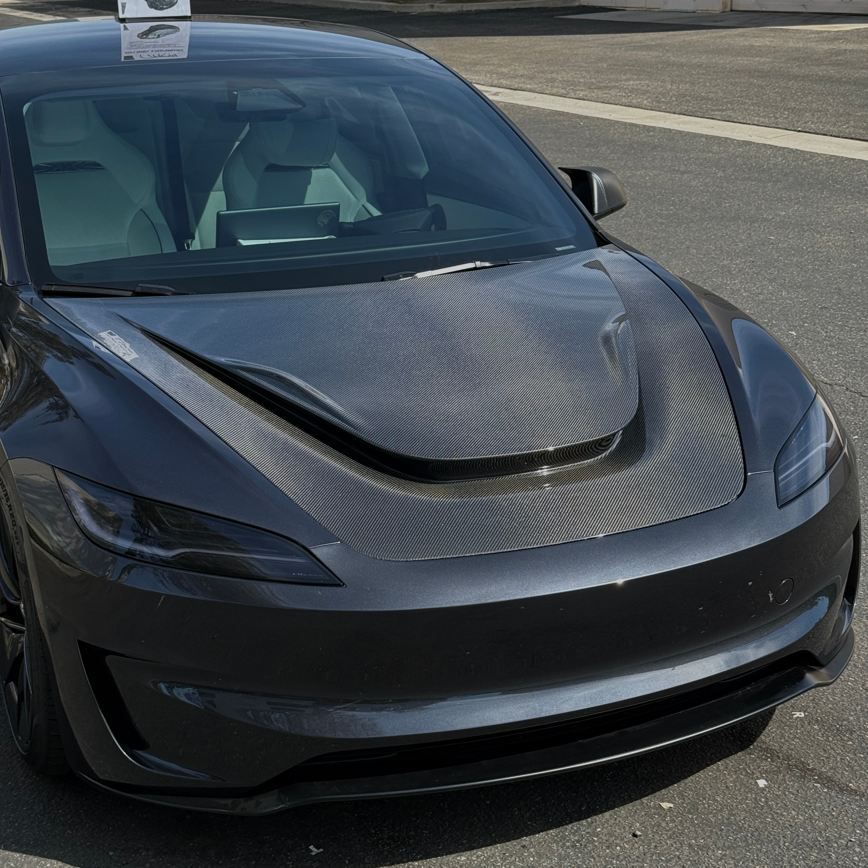 2024+ Model 3 Highland Serpent Hood – Carbon Fiber with Xpel PPF
