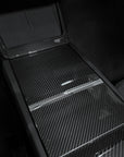 2026+ | Model Y Juniper Refreshed Center Console & Front Cup Holder Overlay 1.0 (4 Piece Kit) Real Dry Molded Carbon Fiber