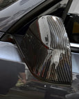 2020-2025 | Model Y Side View Mirror Overlays Cap Covers - Refreshed Juniper Model Y Style (1 Pair) - Real Dry Molded Carbon Fiber