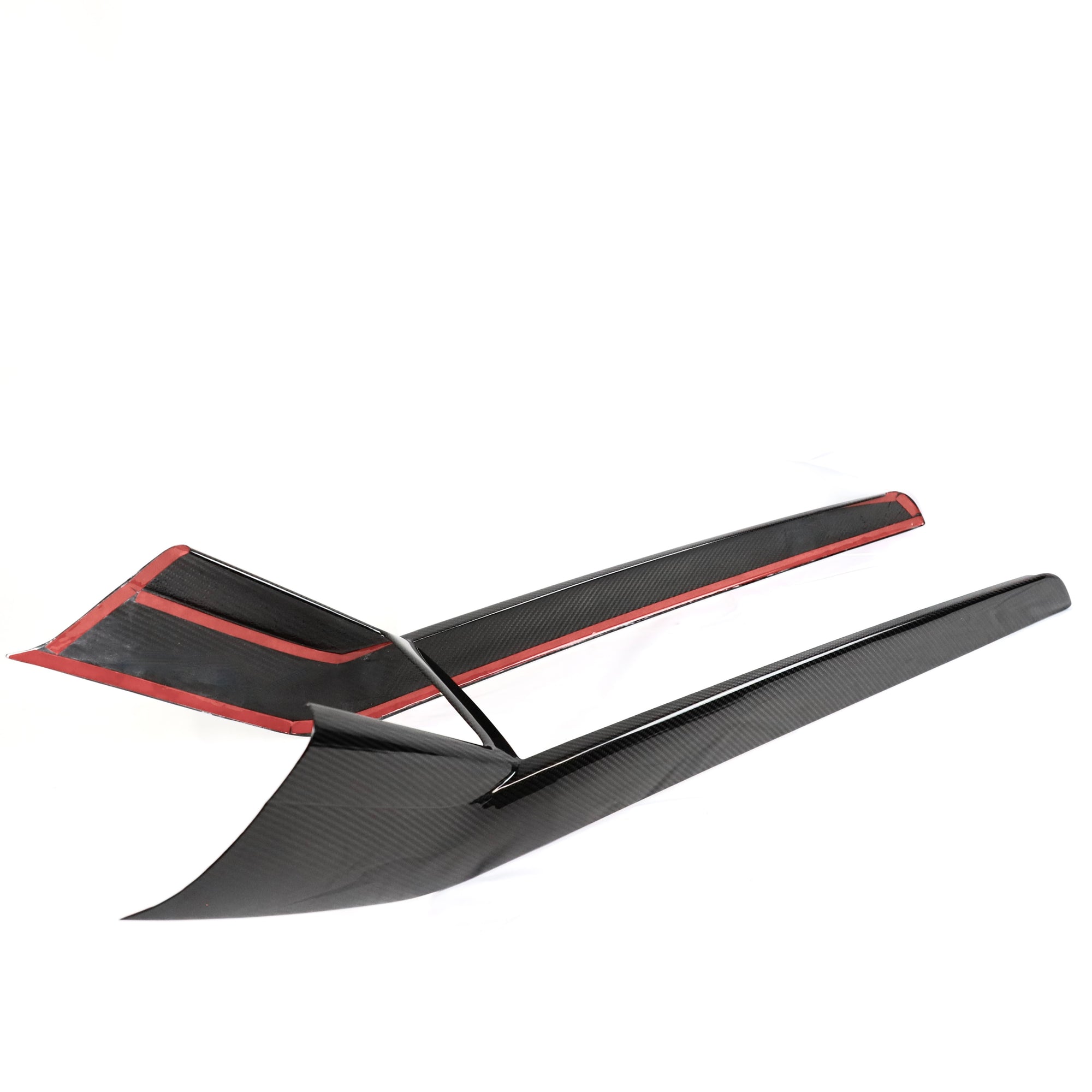 2024+ | Model 3 Highland Refreshed Center Console Combo Side Panel & Charging Pad Overlay (1 Piece) - Real Dry Molded Carbon Fiber