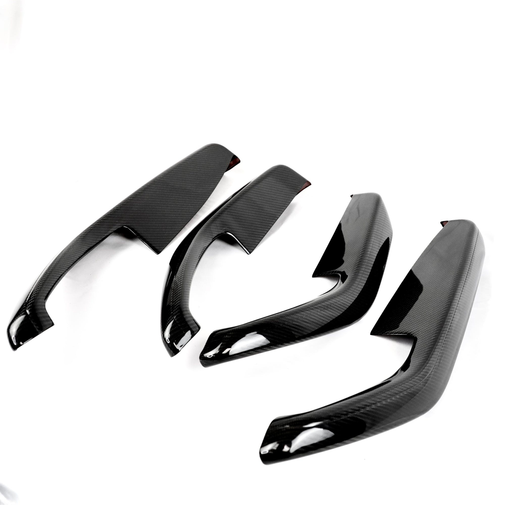 2024+ | Model 3 Highland Refreshed Front & Rear Lower Door Armrest Overlays (4 Pieces) - Real Dry Molded Carbon Fiber