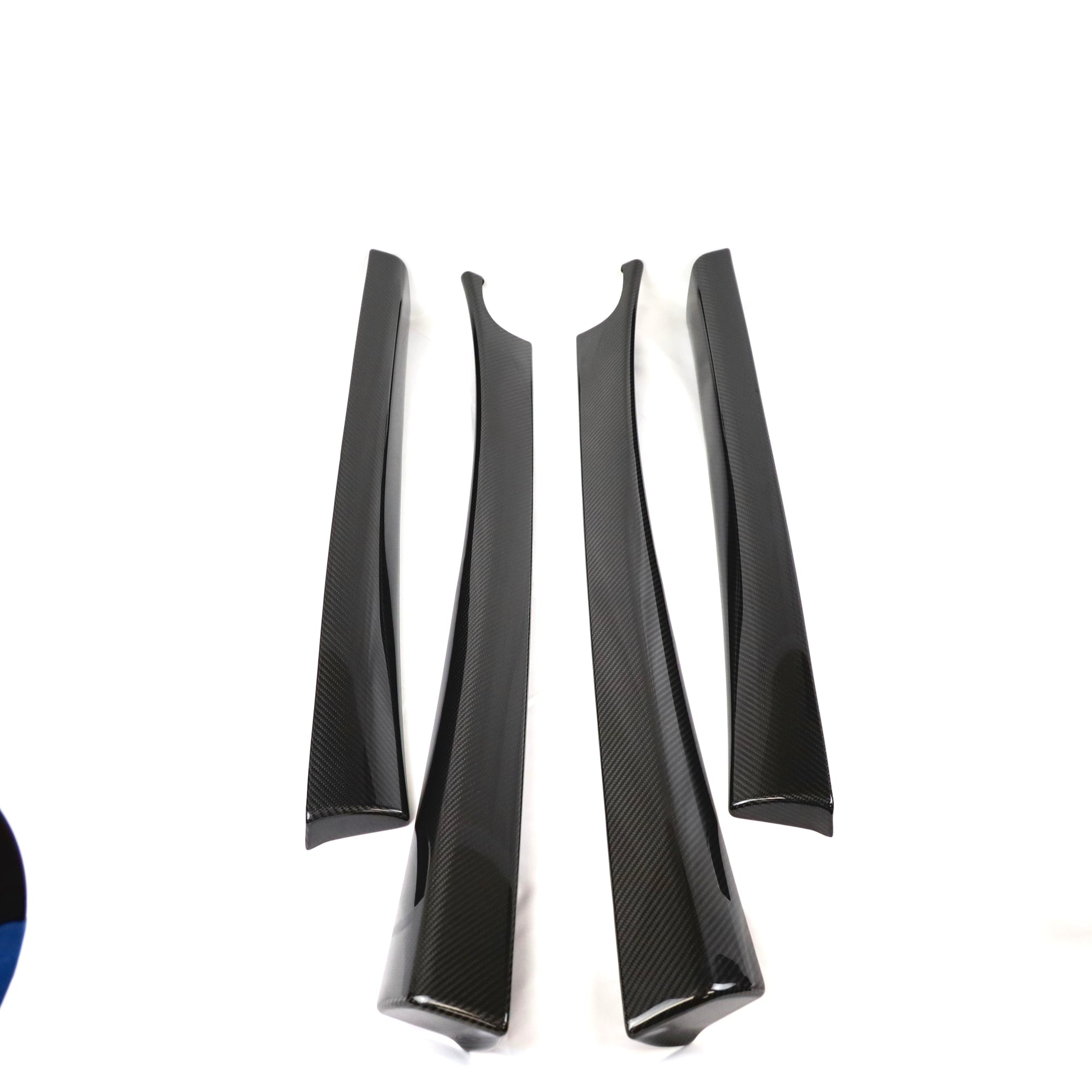 2024+ | Model 3 Highland Refreshed Front & Rear Upper Door Panel Overlays (4 Pieces) - Real Dry Molded Carbon Fiber