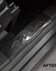 Cybertruck Front Door Sill Protector Overlay - Real Molded Carbon Fiber (1 Pair)