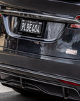 Model X Tailgate Applique Overlay - Real Dry Molded Carbon Fiber