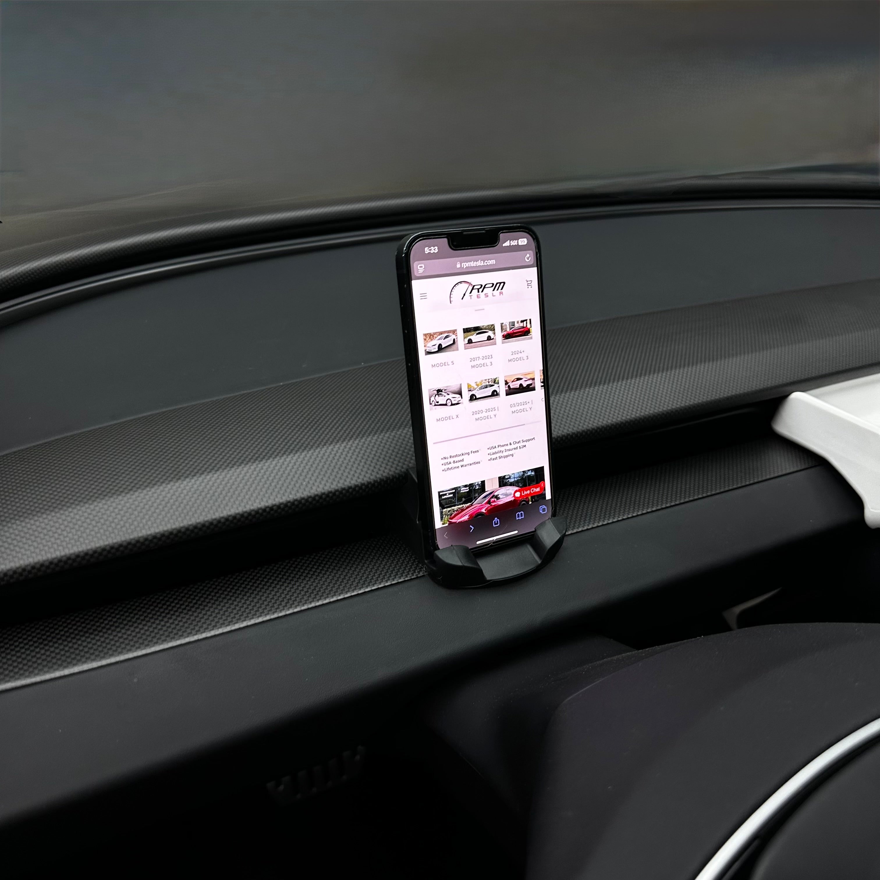 2026+ | Model Y Juniper Refreshed Dashboard Phone Holder - Black