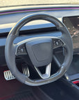 2024+ | Model 3 Sport Grip Round Carbon Fiber Heated Steering Wheel Upgrade TESLA Factory Original Core Wheel - Variety*