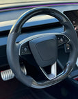 2024+ | Model 3 Sport Grip Round Carbon Fiber Heated Steering Wheel Upgrade TESLA Factory Original Core Wheel - Variety*