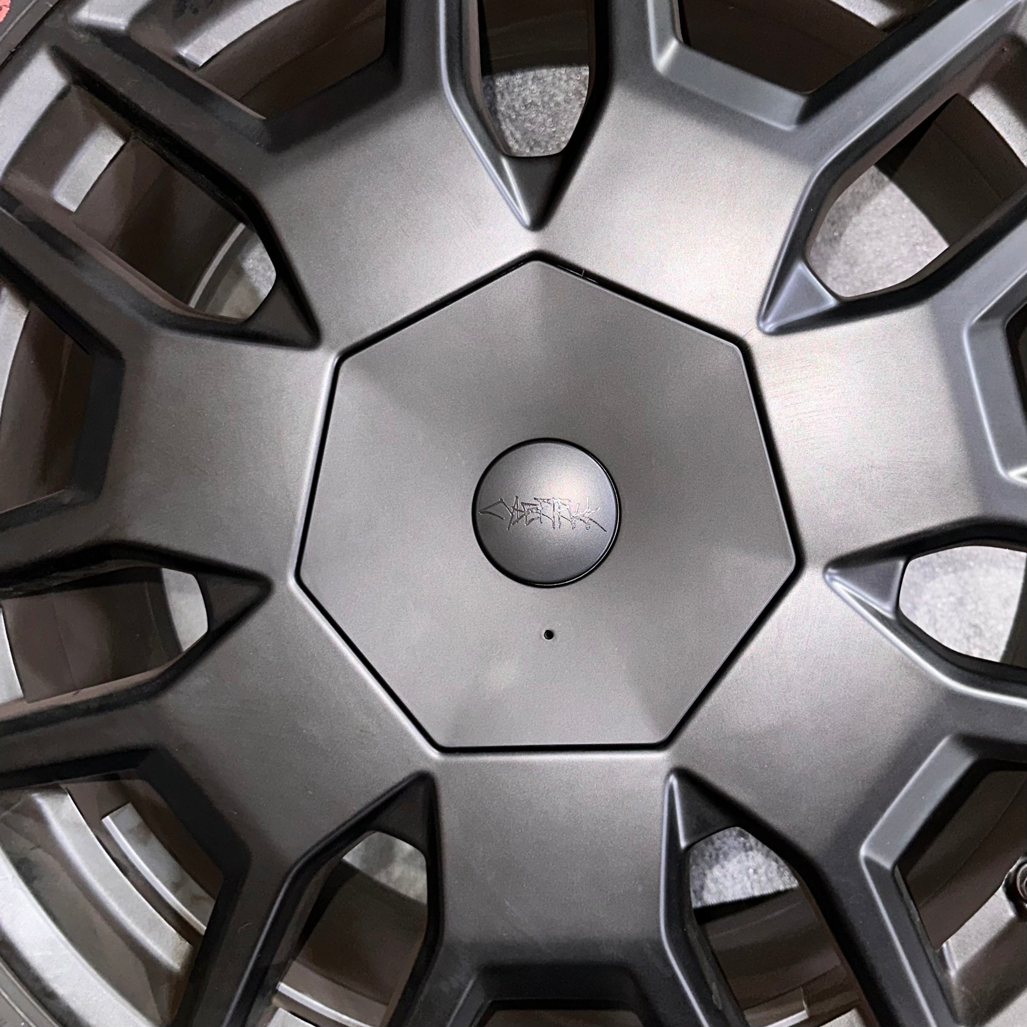 Cybertruck Heptagon Center Wheel Caps & Lug Nut Covers (Set of 4) - Version 1.0