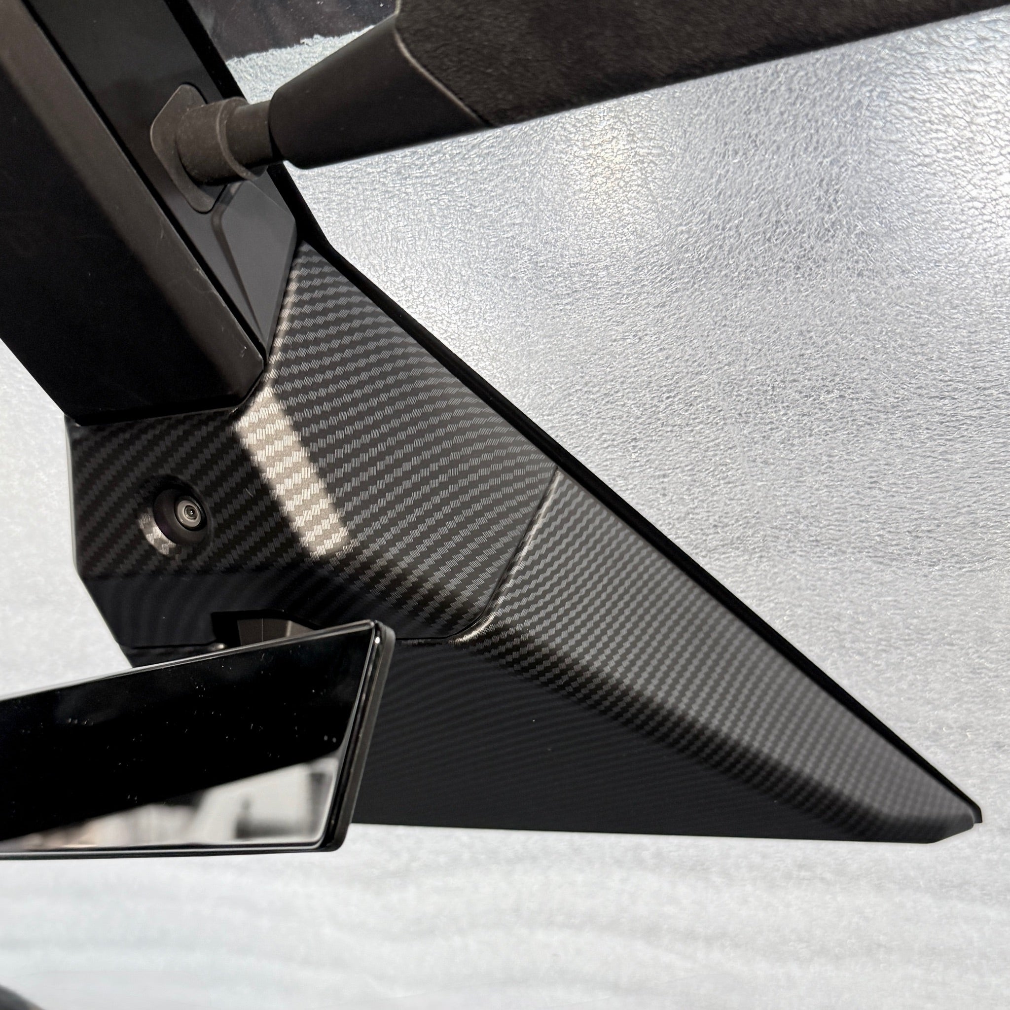 Cybertruck Rearview Mirror Hydro Carbon Fiber Overlay (2 Pieces