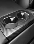 Cybertruck Backseat Cupholder Cover ABS Plastic - Hydro Carbon Fiber Coated