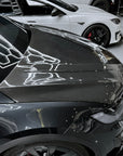 2021+ | Model X Viento Robot Hood - Dual Layer with Xpel Clear Bra- Dry Molded Carbon Fiber