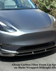 2020-2025 | Model Y Plus Dual Level Front Lip Overlay Spoiler - Real Dry Molded Carbon Fiber