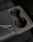2024+ | Model 3 Highland Refreshed Alcantara Backseat Cupholder Cover - Imported from Italy
