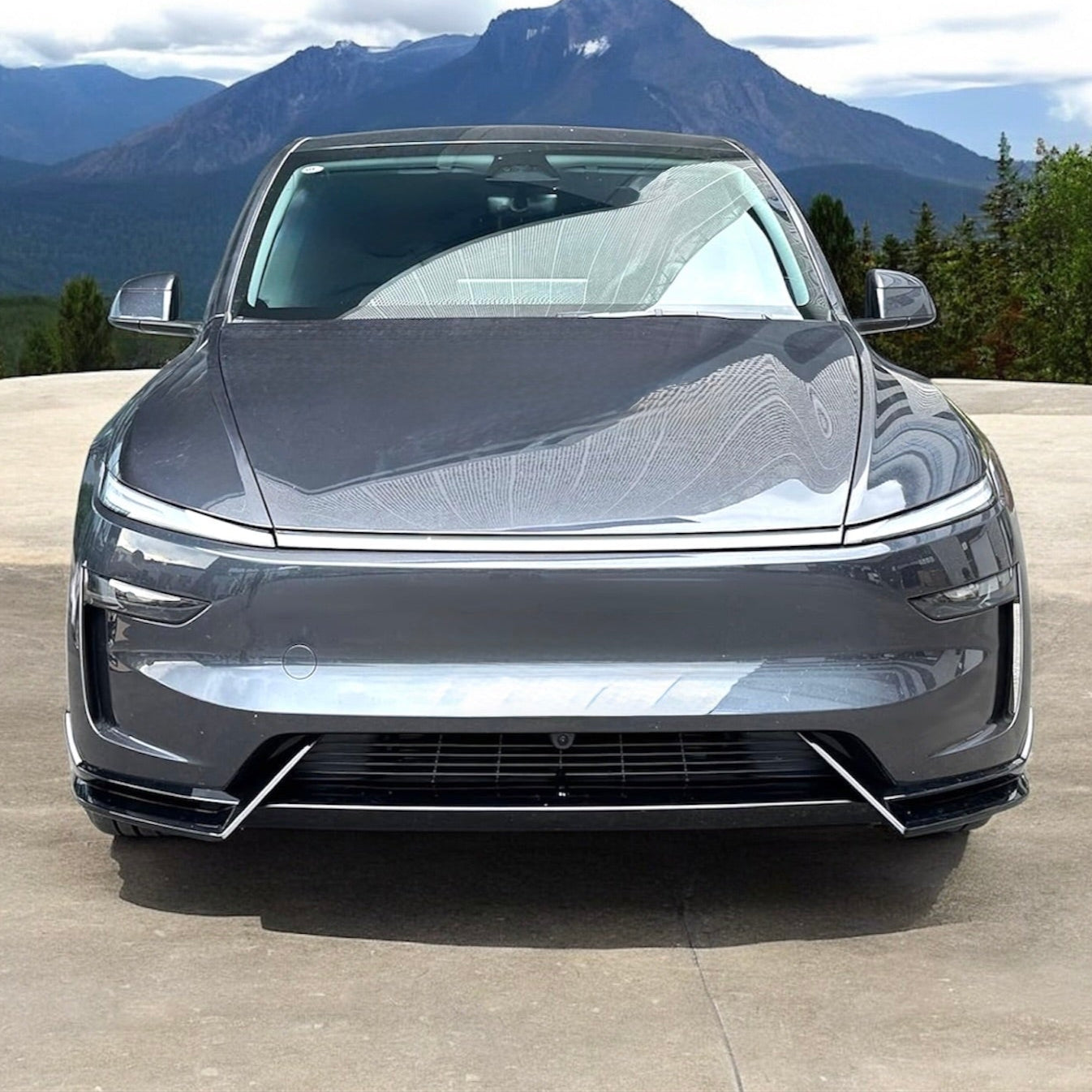 2026+ | Model Y Juniper Refreshed Viento Front Lip Spoiler ABS Plastic (3 Pieces) - Glossy Black