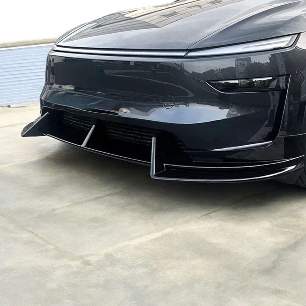 2026+ | Model Y Juniper Refreshed Viento Front Lip Spoiler ABS Plastic (3 Pieces) - Glossy Black