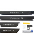 Model 3 & Y Light Up Door Sill Covers - with Magnetic Induction LED's (All 4 Doors)