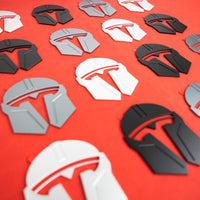 Model 3 & Y Mandalorian T Logo Overlay Emblem Badge - Front Hood