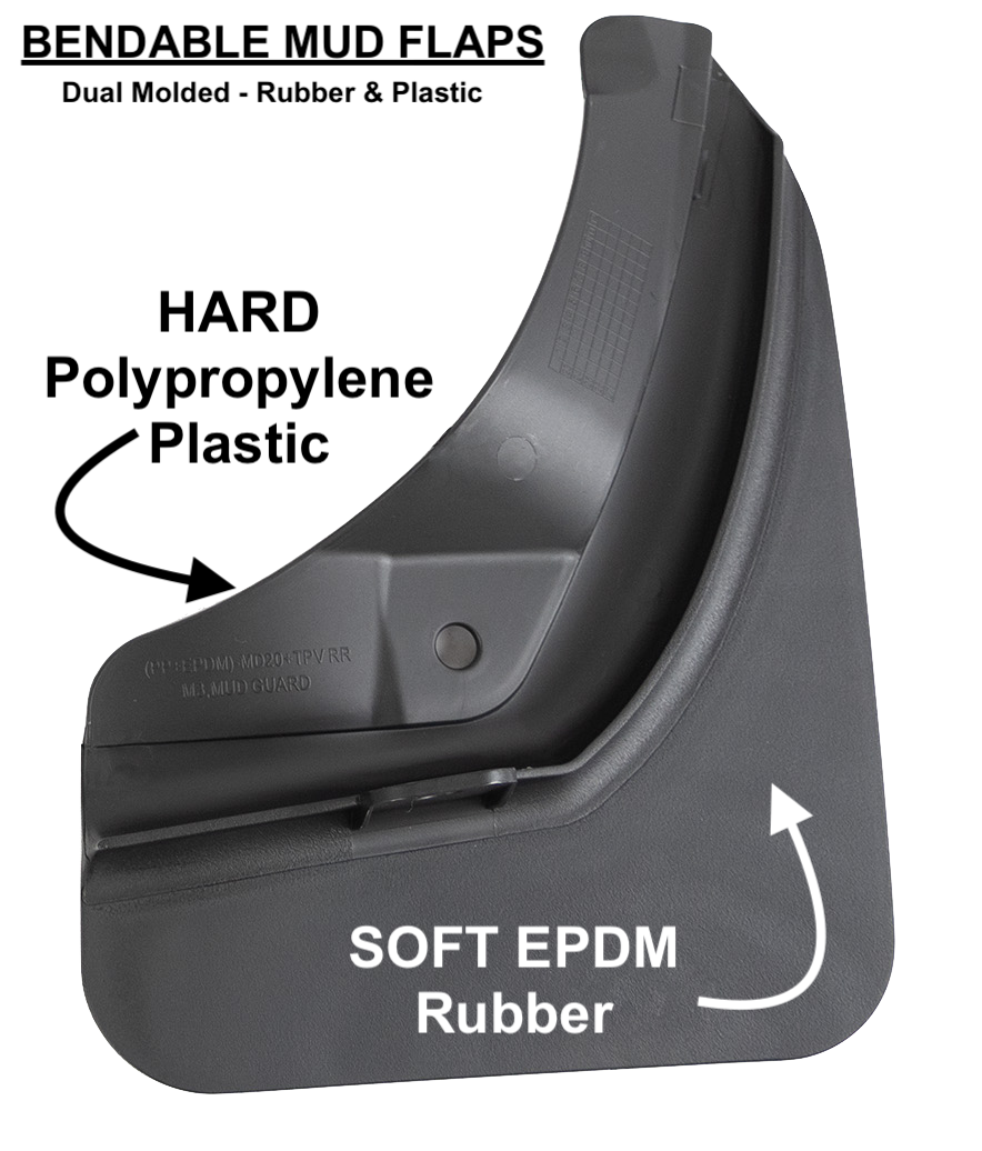 2017+ | Model 3 & Y Mud Flaps Bendable & Flexible - Screwless (Gen. 2) - Set of 4
